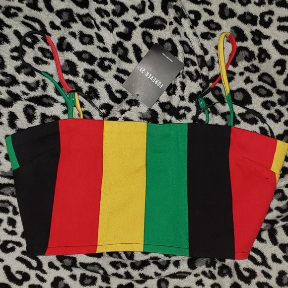 yellow and red crop top
